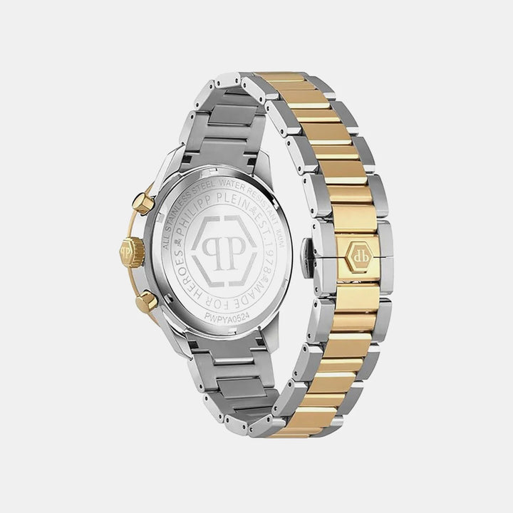 Philipp Plein Pya-Pleinmeter Men 44mm Quartz Chronograph Green Dial Multicolour Stainless Steel Bracelet Watch PWPYA0524