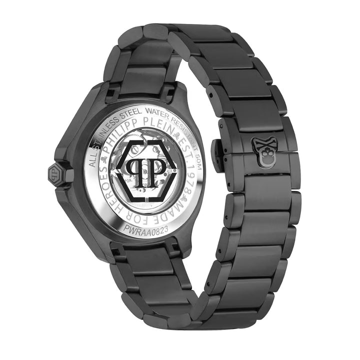 Philipp Plein High-Iconic Men 42mm Automatic Black Dial Black Stainless Steel Strap Watch PWRAA0823