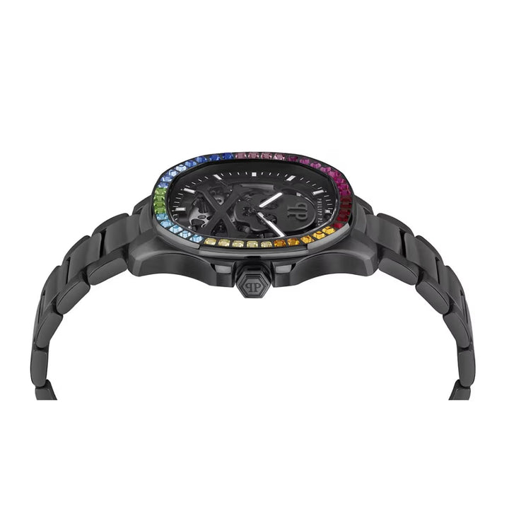 Philipp Plein High-Iconic Men 42mm Automatic Black Dial Black Stainless Steel Strap Watch PWRAA0823