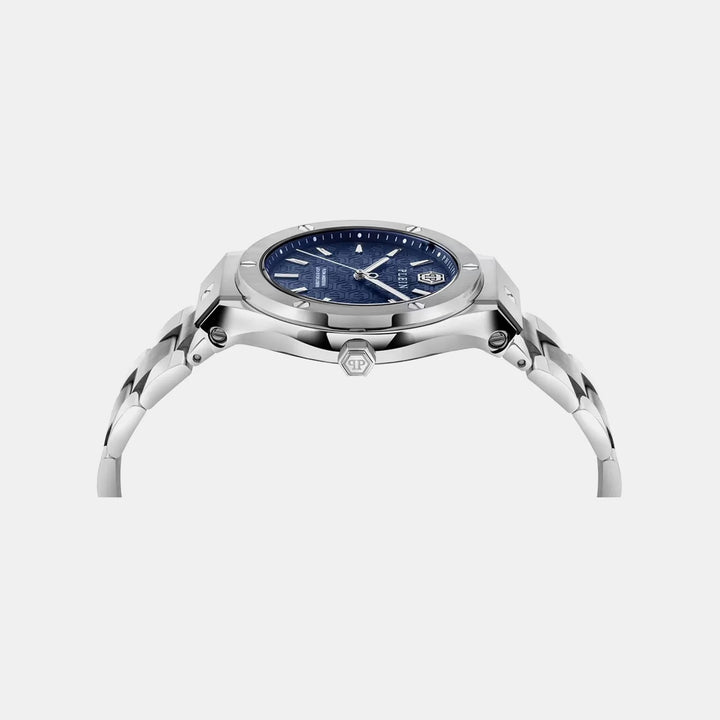 Philipp Plein Plein Underdog Men 44mm Quartz Blue Dial Silver Stainless Steel Strap Watch PWUFA0425