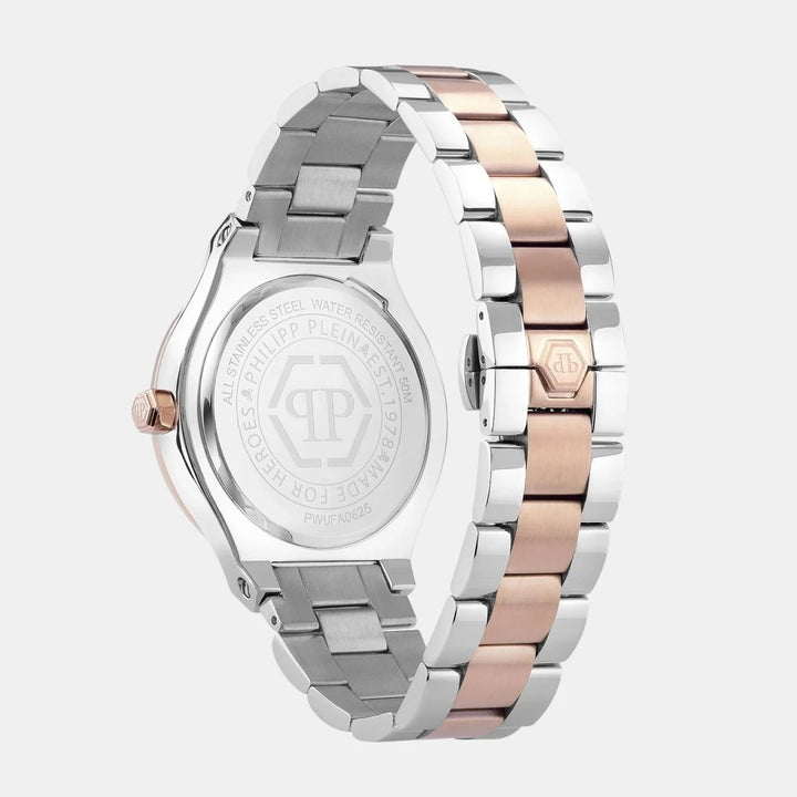 Philipp Plein Plein Underdog Men 44mm Quartz White Dial Two-Tone Stainless Steel Strap Watch PWUFA0625