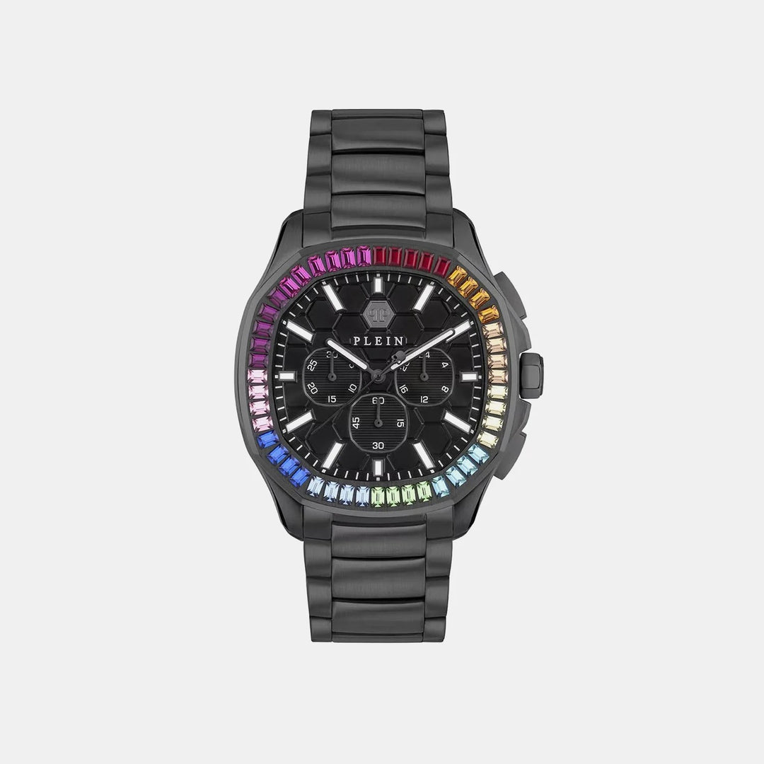 Philipp Plein Date Superlative Women 44mm Quartz Pavé Swarovski Dial Silver Stainless Steel Strap Watch PWYAA0723