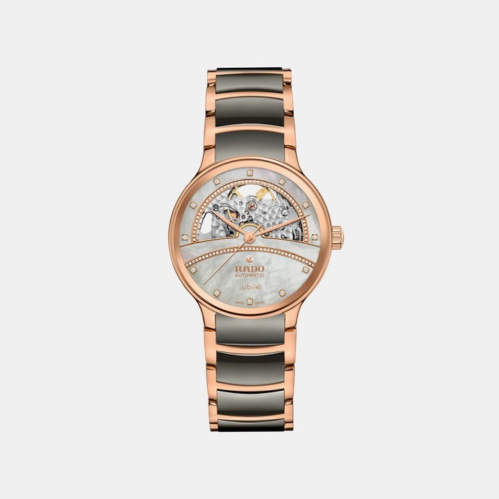 Rado Centrix Open Heart 35mm Silver MOP Diamond Dial Rose Gold Women&