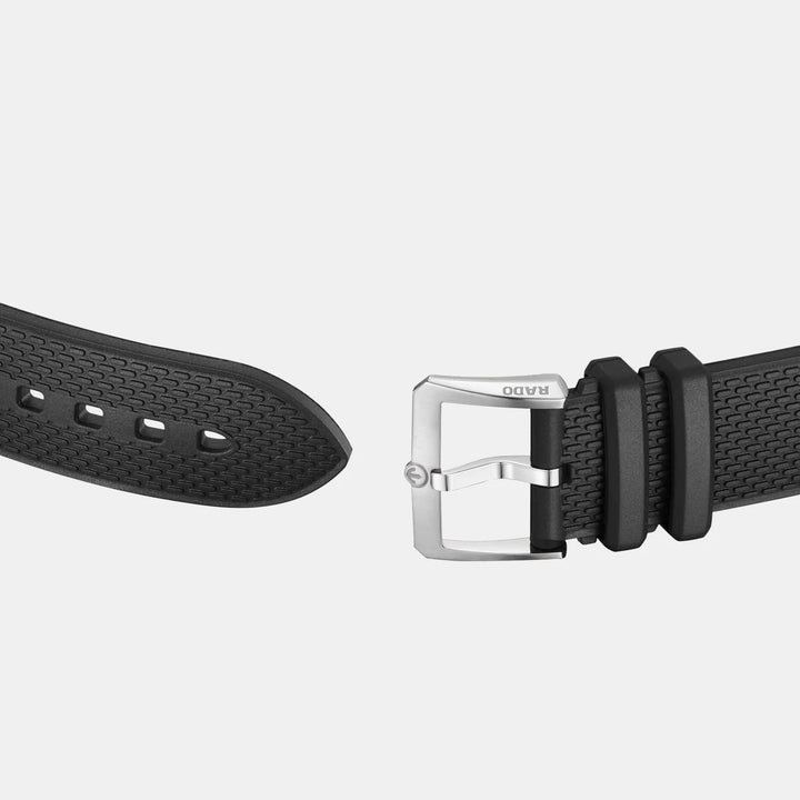 Rado Captain Cook 39mm Black Blue Gradient Dial Black Rubber Strap Women&