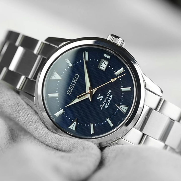SEIKO PROSPEX ALPINIST AUTOMATIC WATCH – 38MM BLUE BROWN DIAL LEATHER STRAP