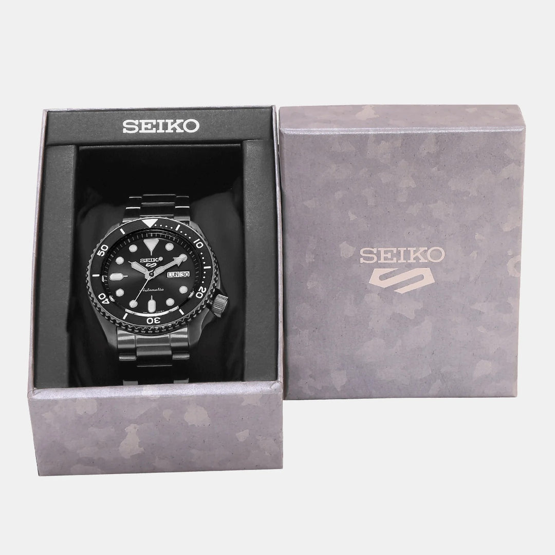 SEIKO 5 SPORTS AUTOMATIC WATCH BLACK – 42.5MM STEEL BRACELET