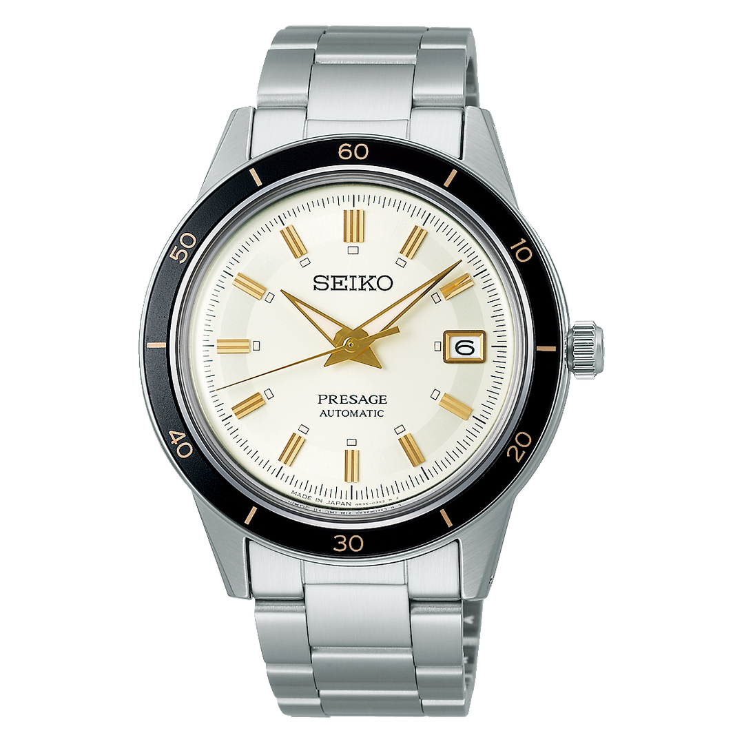 SEIKO PRESAGE STYLE 60S AUTOMATIC WATCH – 40.8MM WHITE DIAL STEEL BRACELET