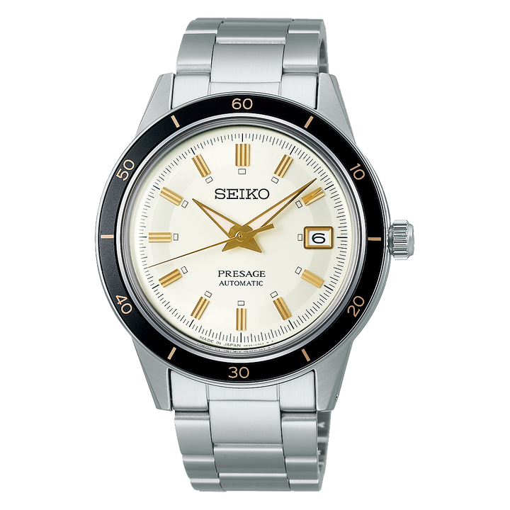 SEIKO PRESAGE STYLE 60S AUTOMATIC WATCH – 40.8MM WHITE DIAL STEEL BRACELET