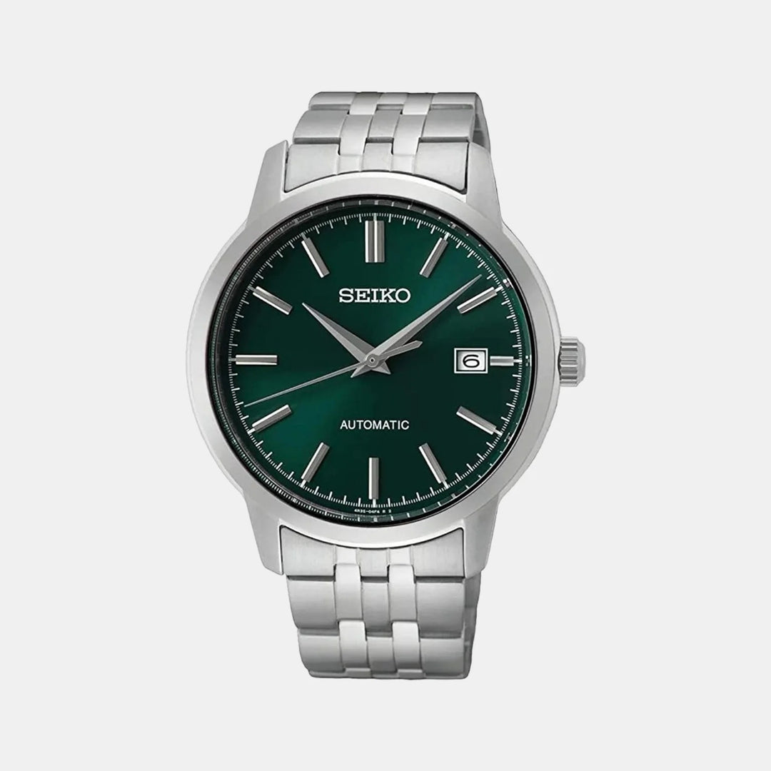 SEIKO AUTOMATIC WATCH – 41.2MM GREEN SUNRAY DIAL STEEL BRACELET