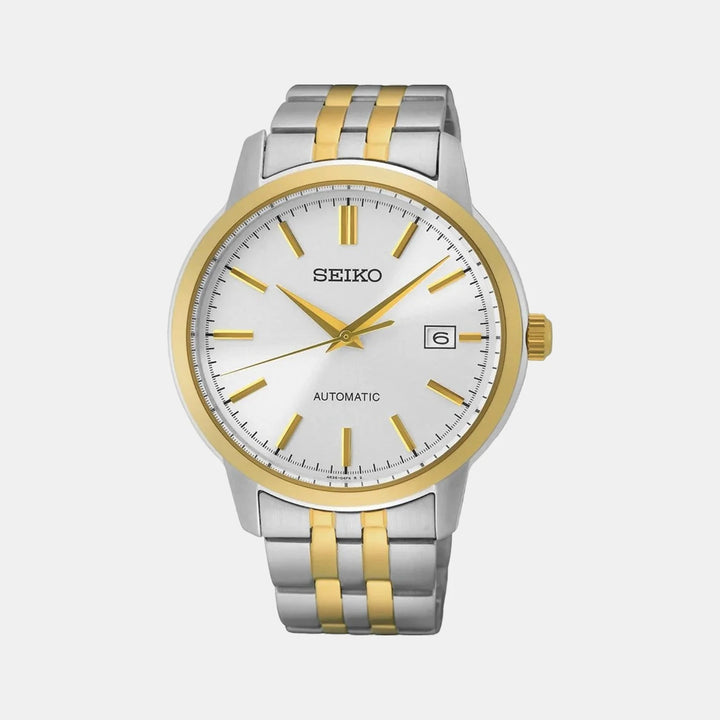 SEIKO AUTOMATIC DRESS WATCH – 41.2MM WHITE DIAL TWO-TONE STEEL BRACELET