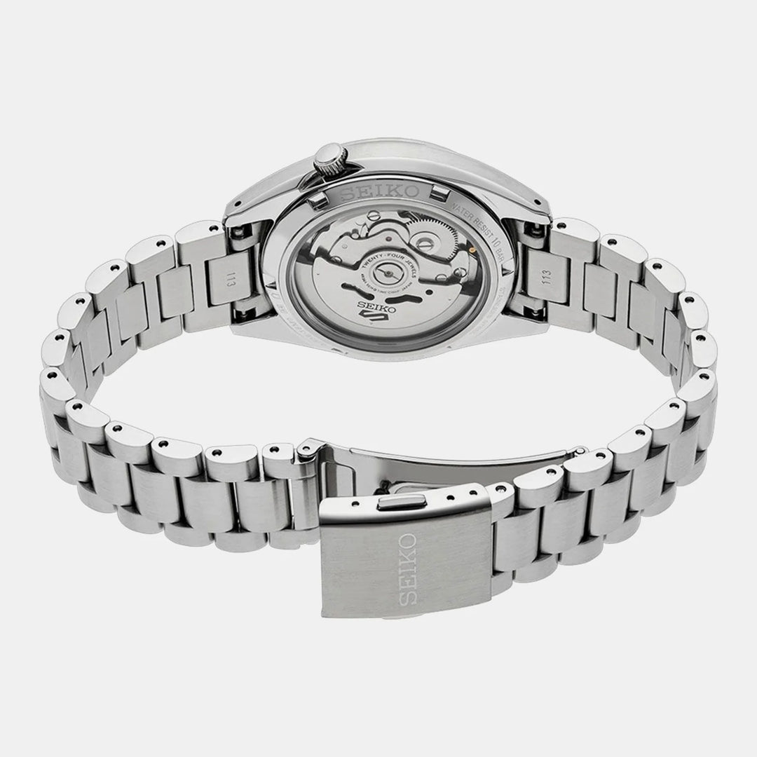 SEIKO 5 SPORTS SNXS COMPACT AUTOMATIC WATCH – 37.4MM BLACK DIAL STEEL BRACELET