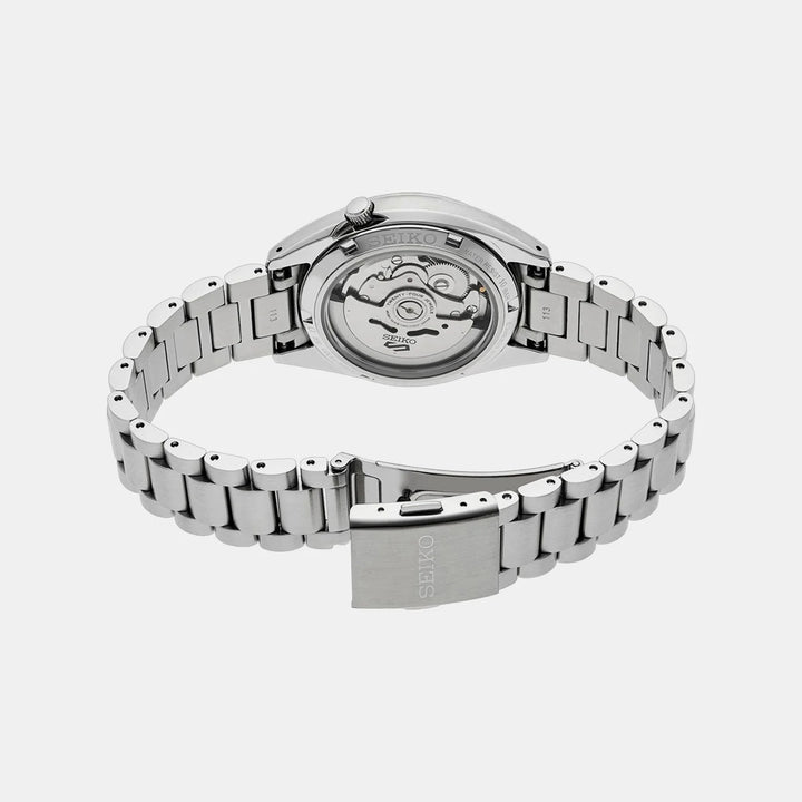 SEIKO 5 SPORTS SNXS COMPACT AUTOMATIC WATCH – 37.4MM IVORY DIAL STEEL BRACELET