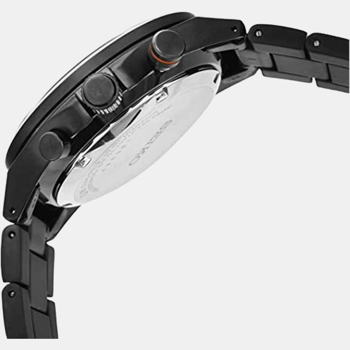 SEIKO NEO SPORTS CHRONOGRAPH QUARTZ WATCH – 41MM BLACK DIAL BLACK IP CASE STEEL BRACELET