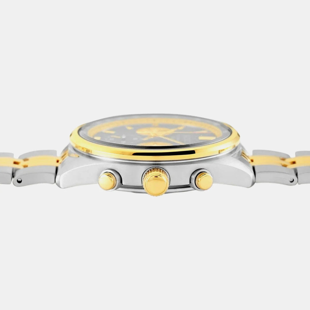 SEIKO TWO-TONE CHRONOGRAPH QUARTZ WATCH – 41.5MM BLACK DIAL GOLD ACCENTS TWO-TONE STEEL BRACELET