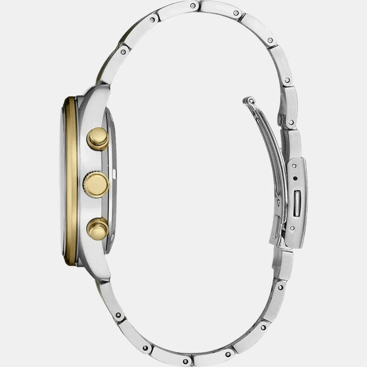 SEIKO TWO-TONE CHRONOGRAPH QUARTZ WATCH – 41.5MM BLACK DIAL GOLD ACCENTS TWO-TONE STEEL BRACELET