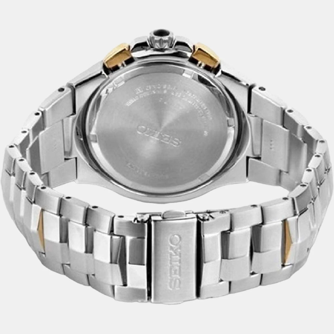 SEIKO COUTURA PERPETUAL SOLAR CHRONOGRAPH WATCH – 44MM BLACK DIAL SAPPHIRE CRYSTAL TWO-TONE GOLD STEEL BRACELET