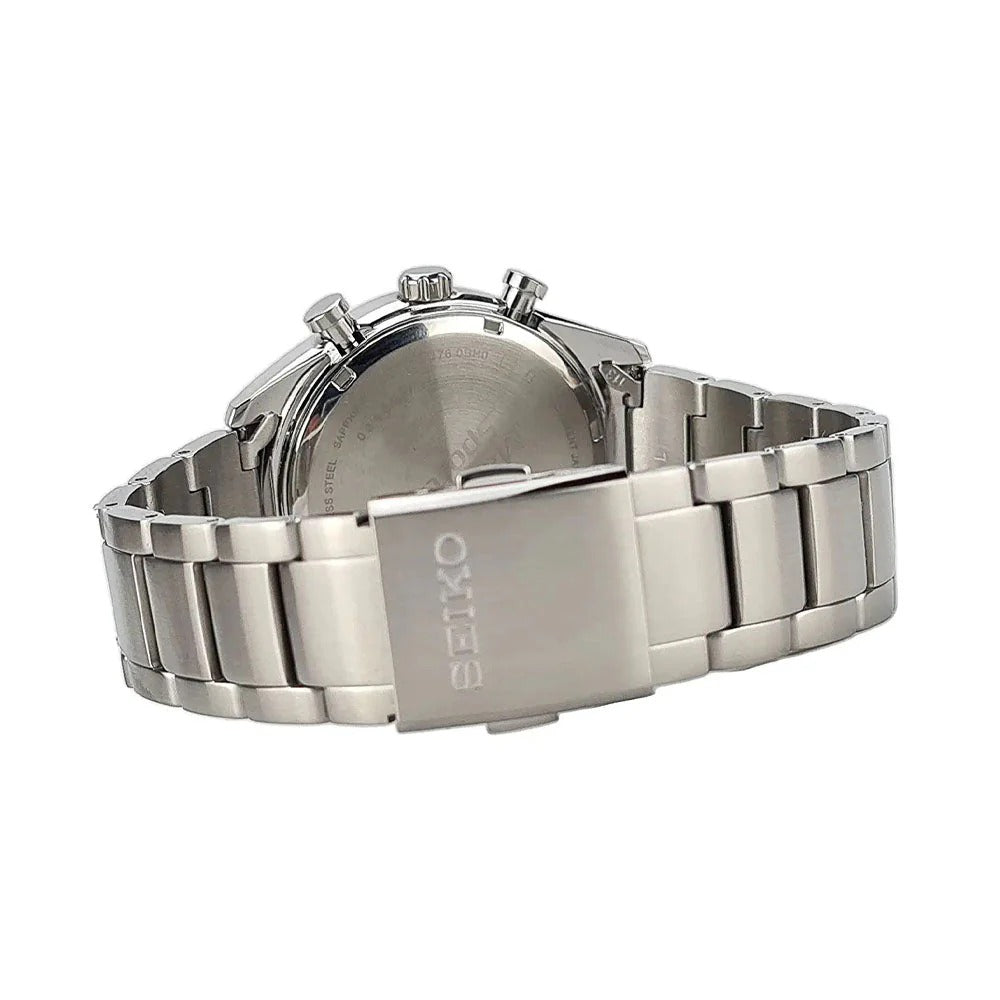 SEIKO SOLAR CHRONOGRAPH WATCH – 41.4MM BLUE DIAL SAPPHIRE CRYSTAL STEEL BRACELET