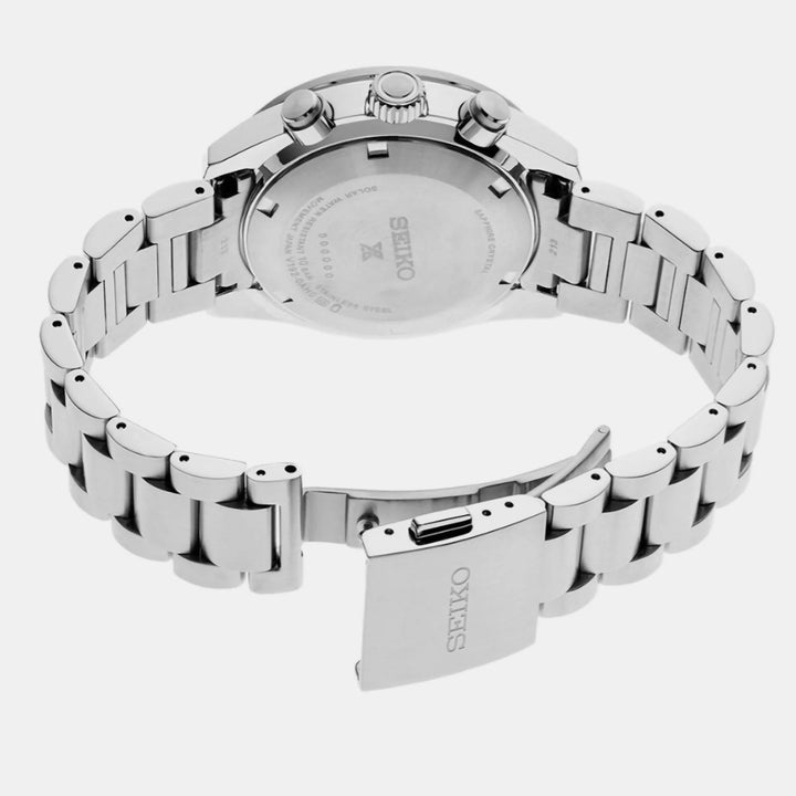 SEIKO PROSPEX SPEEDTIMER CRYSTAL TROPHY SOLAR CHRONOGRAPH WATCH – 41.4MM PALE BLUE TRANSPARENT DIAL SAPPHIRE CRYSTAL STEEL BRACELET