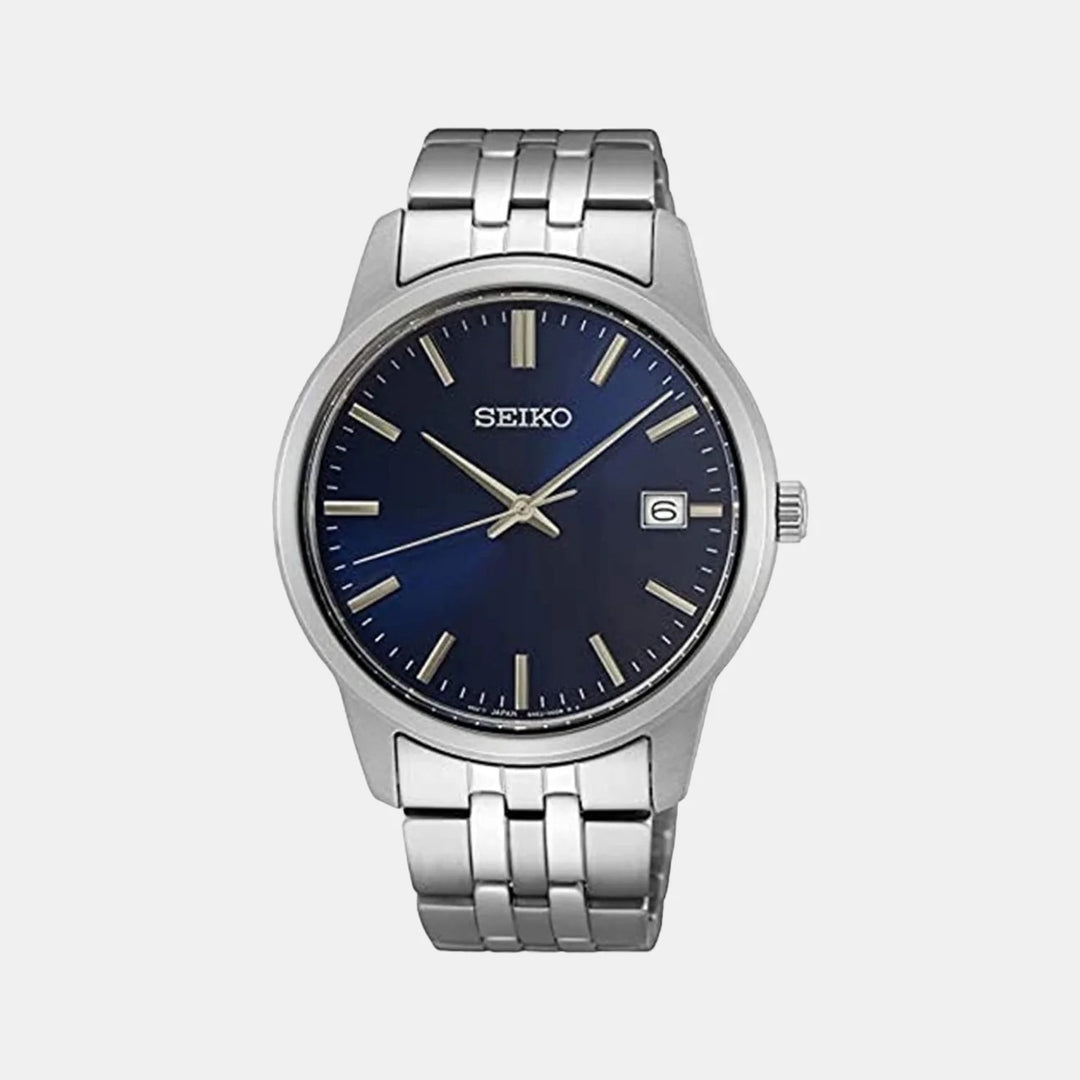 SEIKO CONCEPTUAL QUARTZ WATCH – 40MM BLUE SUNRAY DIAL DATE STEEL BRACELET