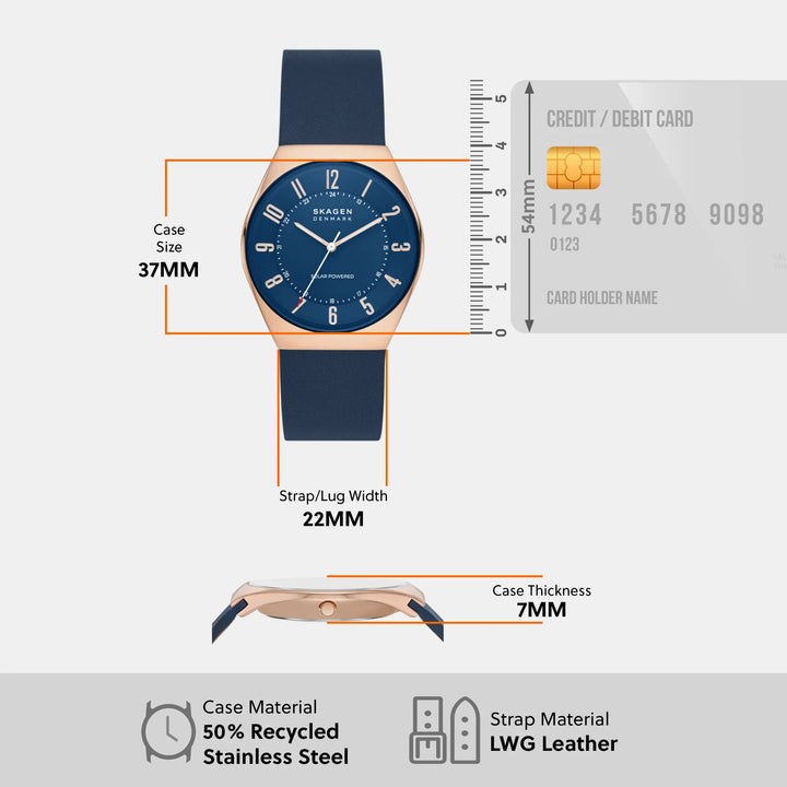 Skagen Grenen SKW6834 Blue Dial Solar Powered Men&