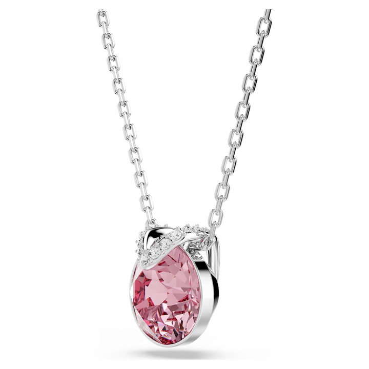 Swarovski Bella V pendant Round cut Pink Rhodium plated