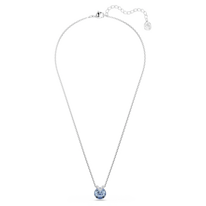 Swarovski Bella V pendant Round cut Blue Rhodium plated