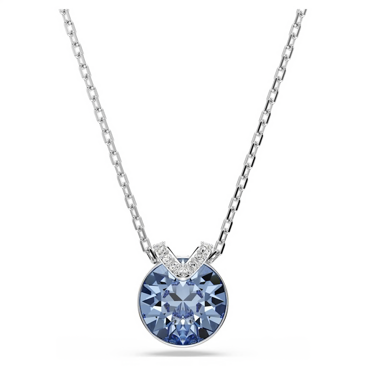 Swarovski Bella V pendant Round cut Blue Rhodium plated
