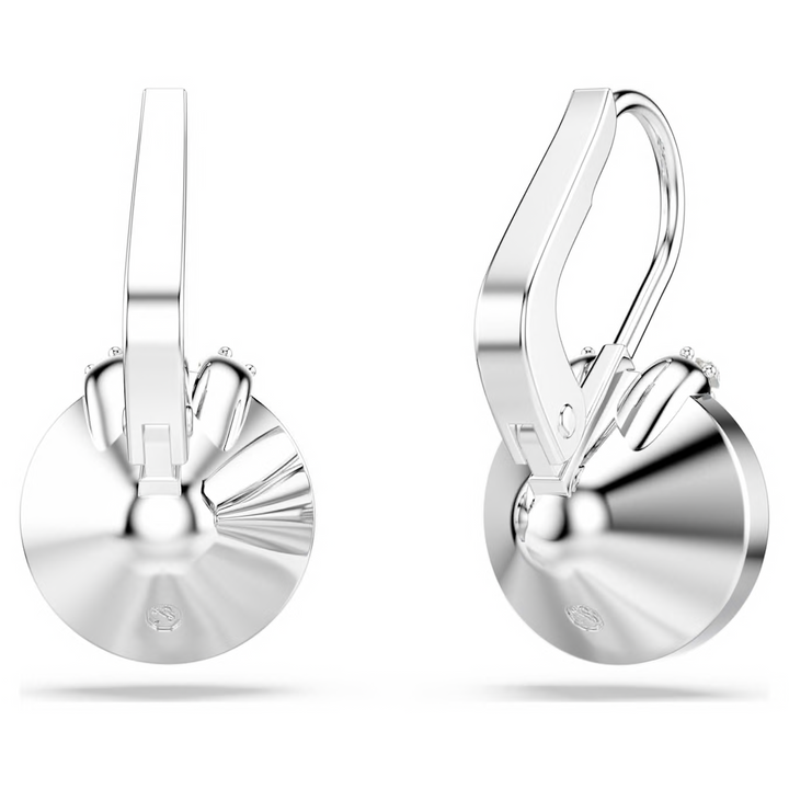 Swarovski Bella V drop earrings Round cut Blue Rhodium plated