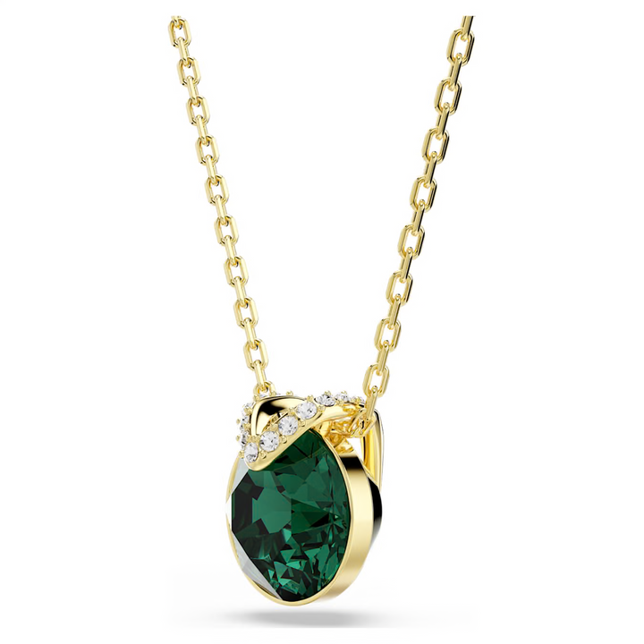 Swarovski Bella V pendant Round cut Green 18K gold finish