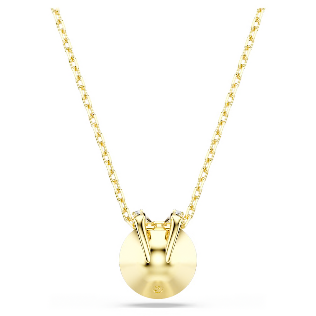 Swarovski Bella V pendant Round cut Green 18K gold finish