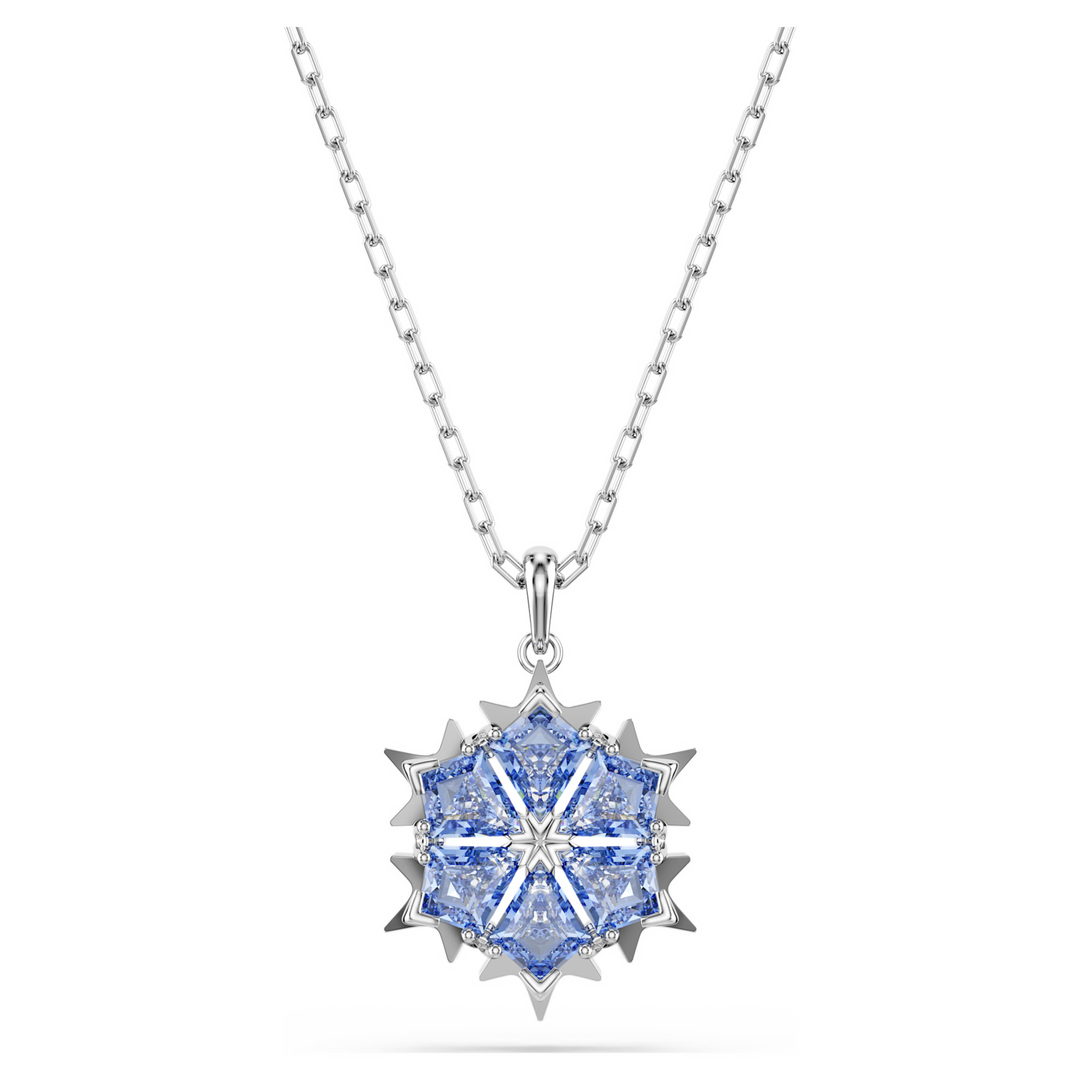 Swarovski Magic pendant Snowflake Blue Rhodium plated