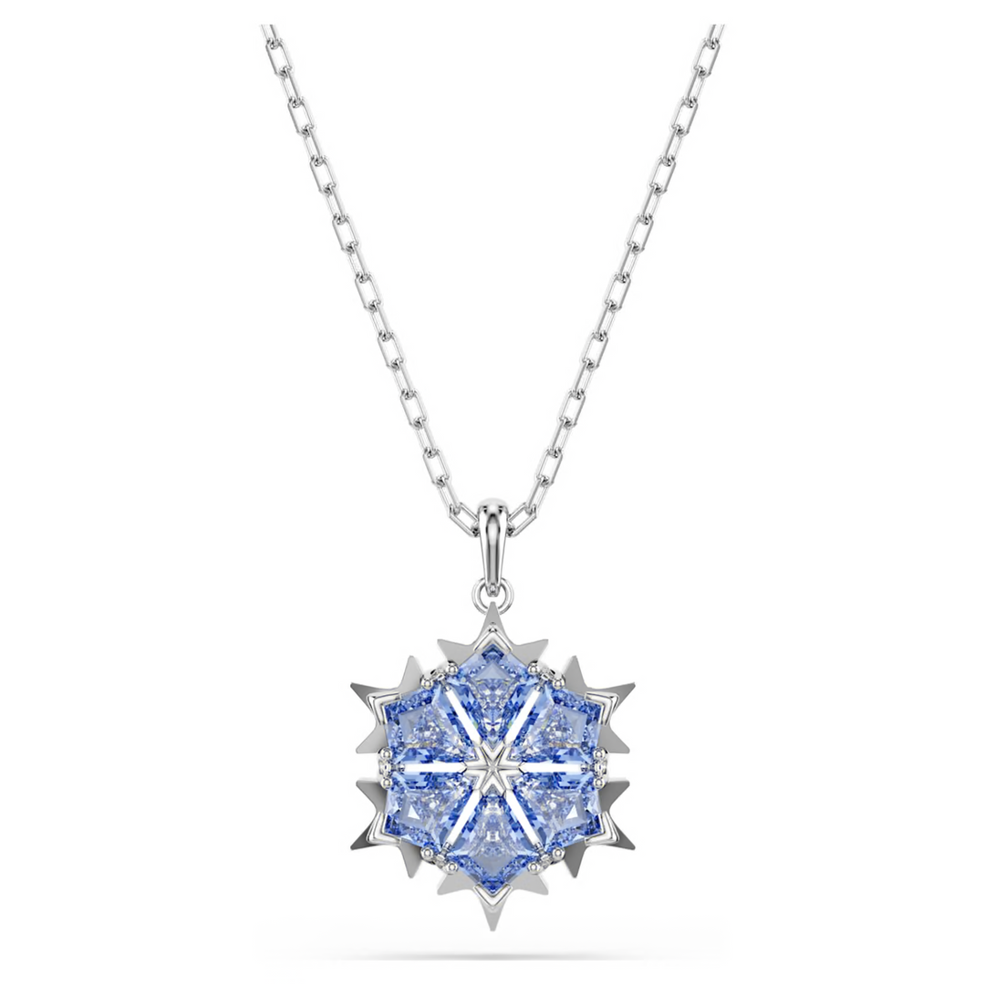 Swarovski Magic pendant Snowflake Blue Rhodium plated