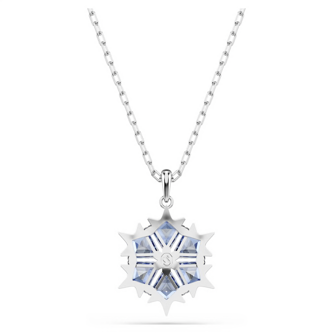 Swarovski Magic pendant Snowflake Blue Rhodium plated