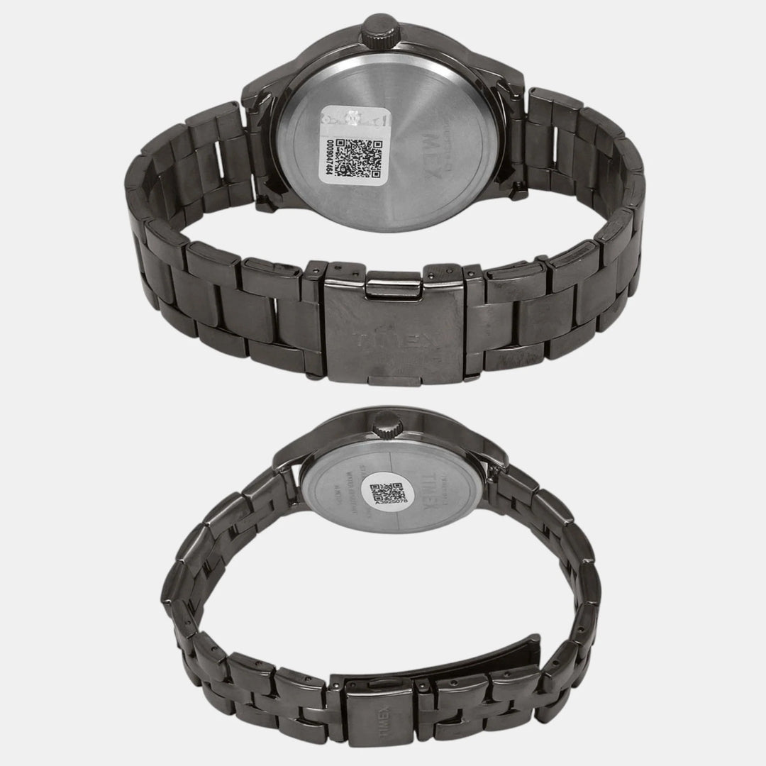 Timex Trendline Pairs Unisex Watch – Burgundy Dial, Two-Tone Silver &amp; Gold Stainless Steel Bracelet, 38 mm TW00PR314