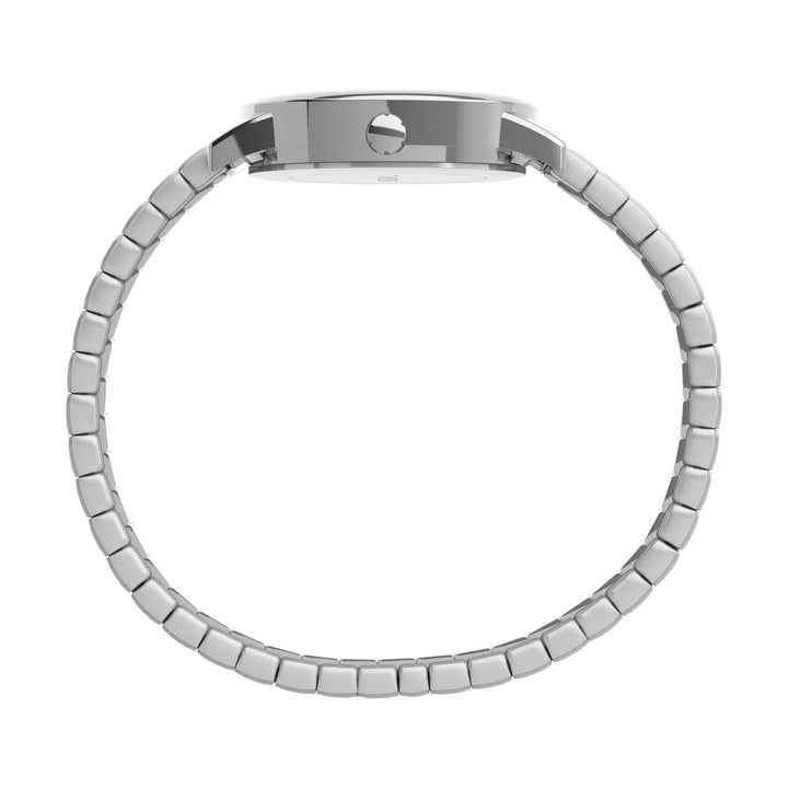 Timex Easy Reader 30mm White Dial Silver Expansion Bracelet Women&