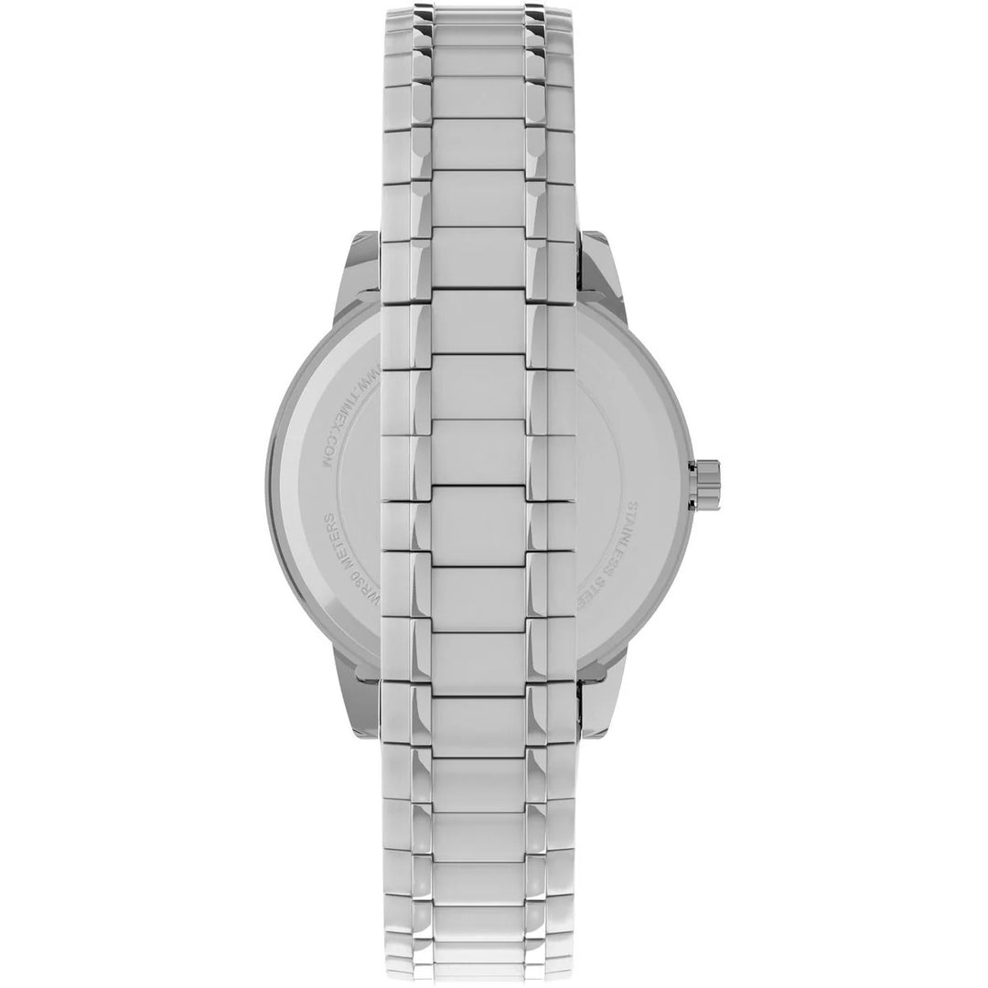 Timex Easy Reader 30mm White Dial Silver Expansion Bracelet Women&
