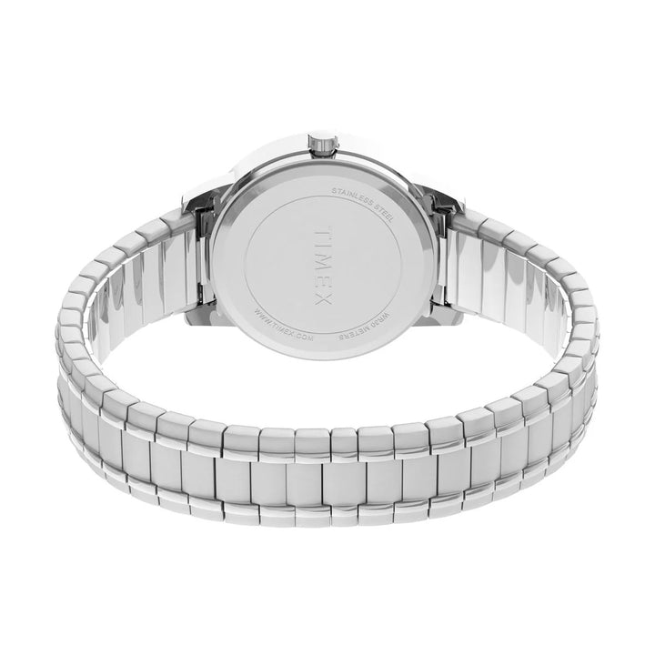 Timex Easy Reader 30mm White Dial Silver Expansion Bracelet Women&