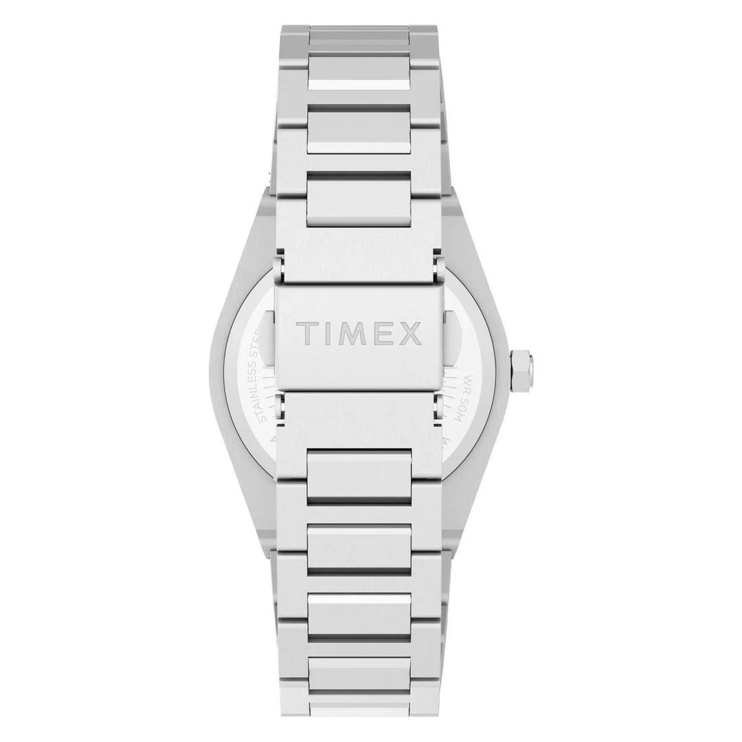 Timex Q Timex Marbella 34mm Silver Dial Steel Bracelet Women&