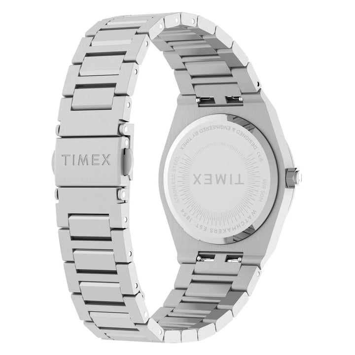 Timex Q Timex Marbella 34mm Silver Dial Steel Bracelet Women&