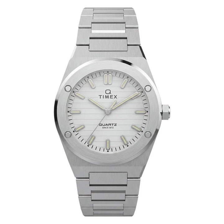 Timex Q Timex Marbella 34mm Silver Dial Steel Bracelet Women&