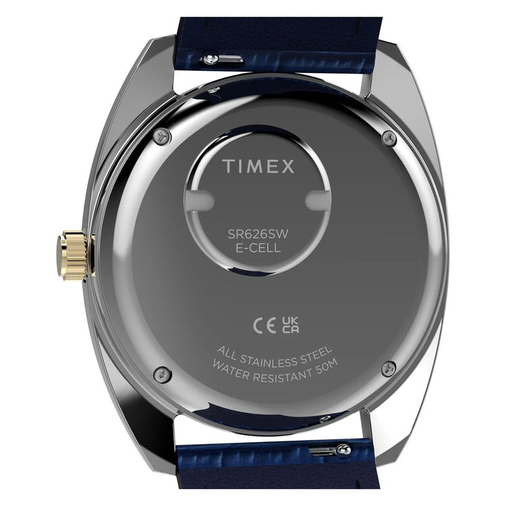 Timex Q Timex 1976 37mm Blue Fumé Dial Blue Leather Men&