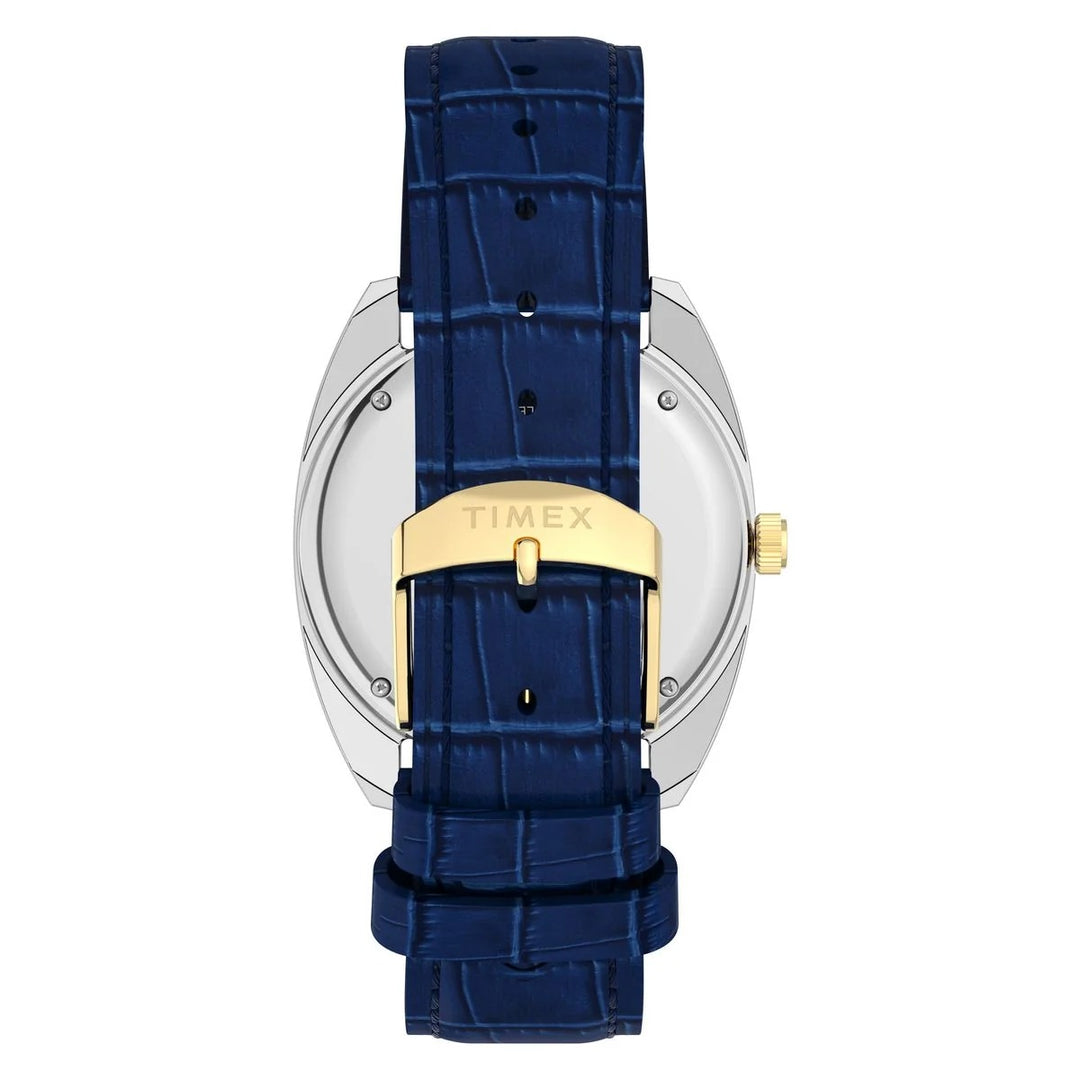 Timex Q Timex 1976 37mm Blue Fumé Dial Blue Leather Men&