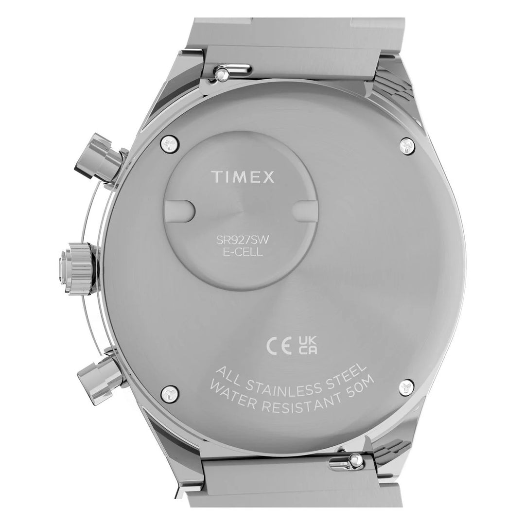 Timex Q Timex Chronograph 40mm Ice Blue Dial Steel Bracelet Men&