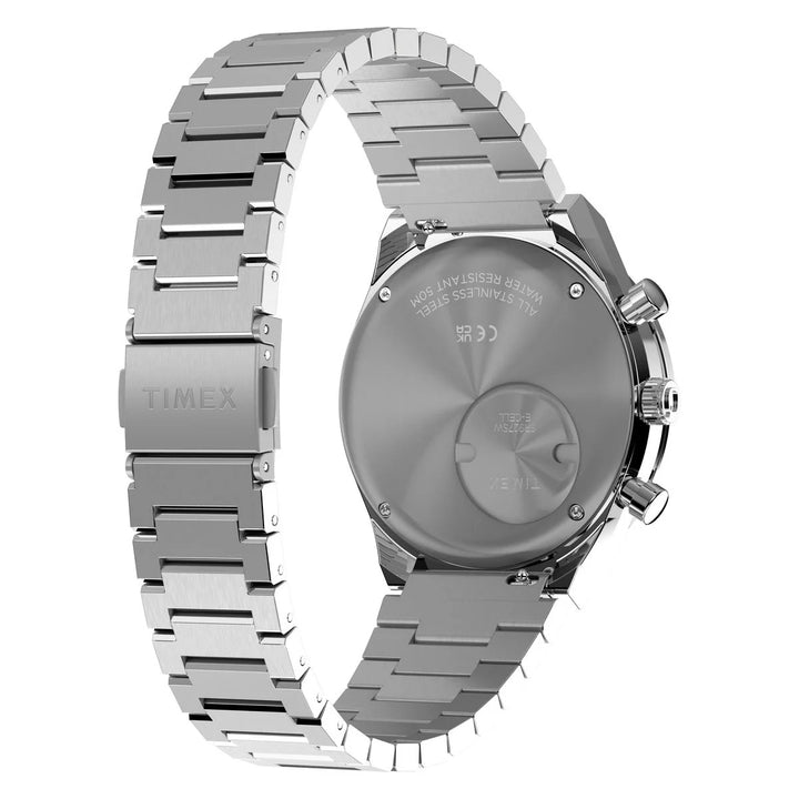 Timex Q Timex Chronograph 40mm Ice Blue Dial Steel Bracelet Men&