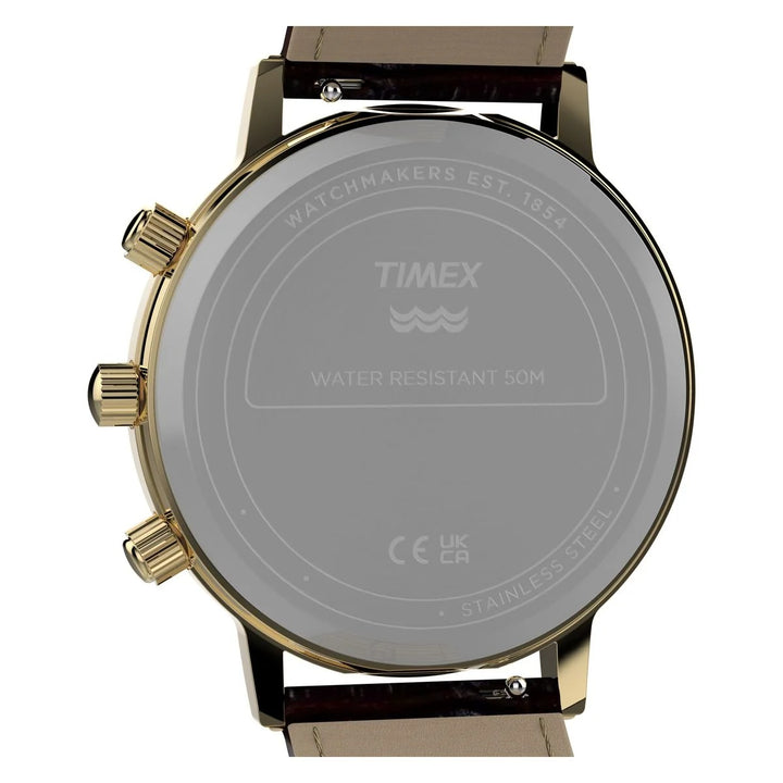 Timex Q Timex 1990 Reissue 37mm Moon Phase Cream Dial Gold Case Men&