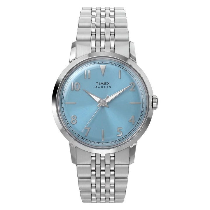 Timex Marlin 34mm Ice Blue Sunray Dial Steel Bracelet Unisex Watch TW6A03800UJ