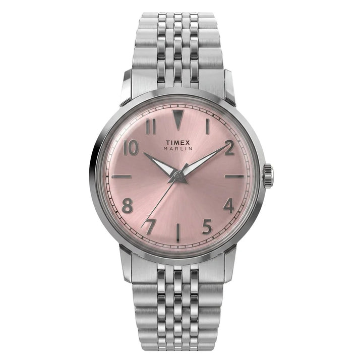 Timex Marlin 34mm Pink Sunray Dial Steel Bracelet Unisex Watch TW6A03900UJ