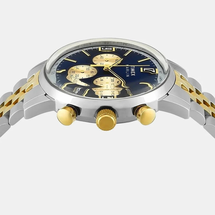 Timex Marlin Chronograph 40mm Blue Dial Two-Tone Steel Bracelet Men&