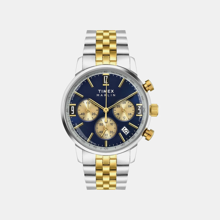 Timex Marlin Chronograph 40mm Blue Dial Two-Tone Steel Bracelet Men&
