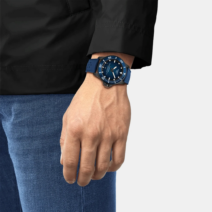 Tissot Seastar 2000 Professional 44mm Blue Dial Rubber Strap Men&